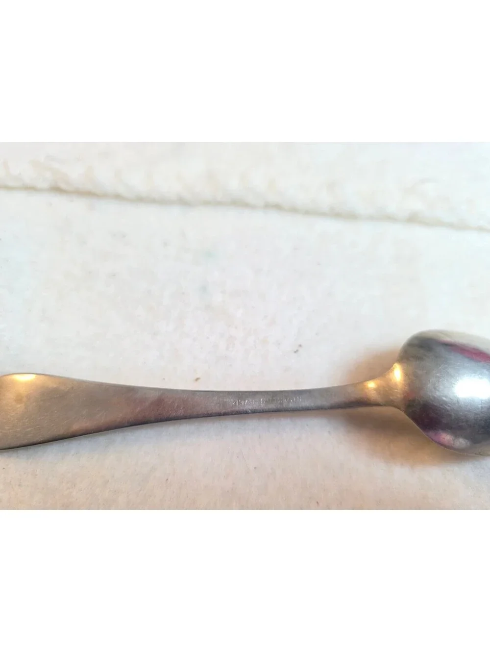 Antique 1847 Rogers Bros Silverplate Teaspoon Beaded Monogram 5.5